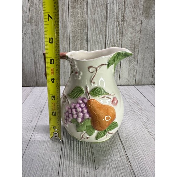 Jay Willfred Andrea by Sadek Pitcher Jug Ceramic Fruit Embossed Design Portugal - Picture 6 of 7